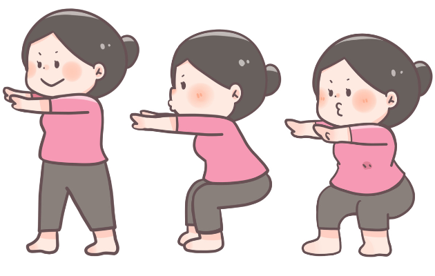 スクワットする女性